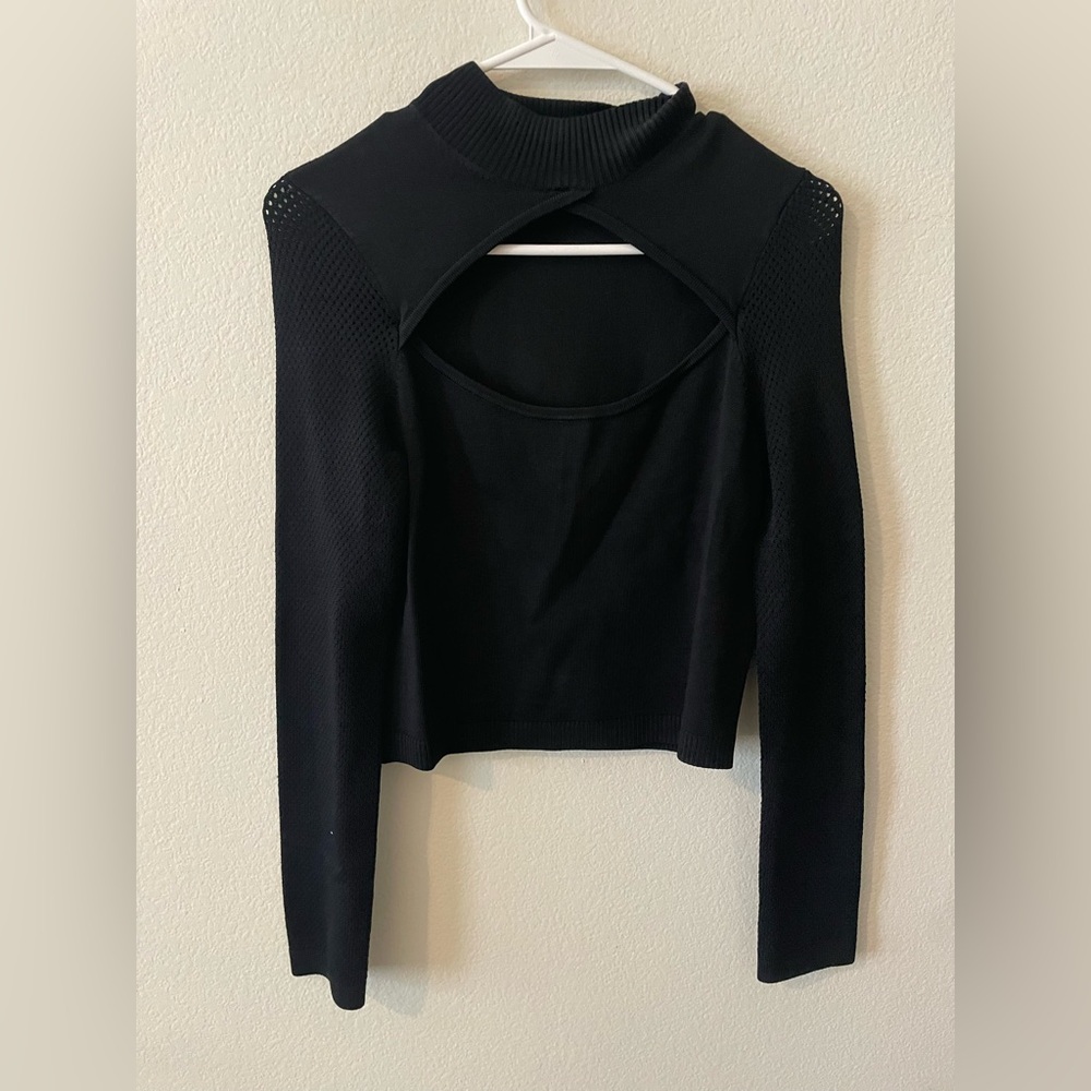 Fleur du Mal Black Cut-Out Crop Top - Picture 2 of 4